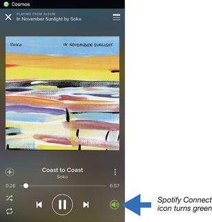 Screen shot of Spotify Connect