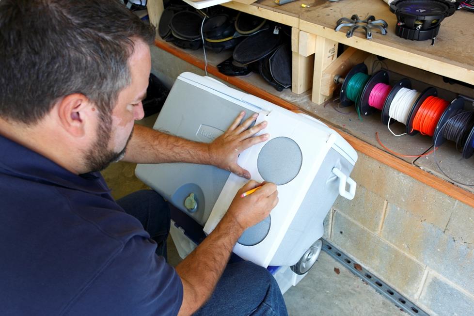 installing subwoofers in a cooler