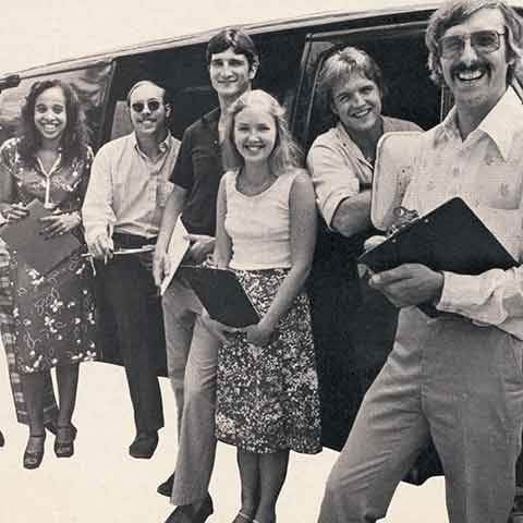 We've been putting gear through its paces for decades. A group of our first employees dig into &ldquo;new&rdquo; car stereo gear in this vintage van.