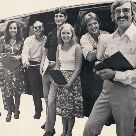 We've been putting gear through its paces for decades. A group of our first employees dig into &ldquo;new&rdquo; car stereo gear in this vintage van.