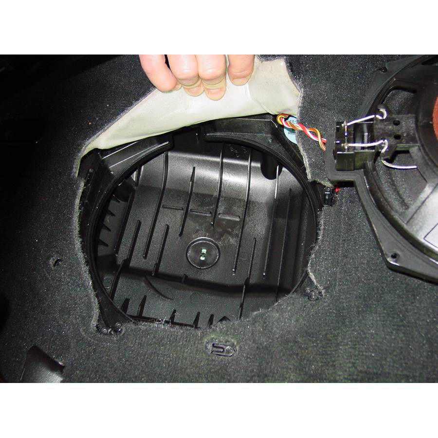 2010 BMW M3 Under front seat speaker removed