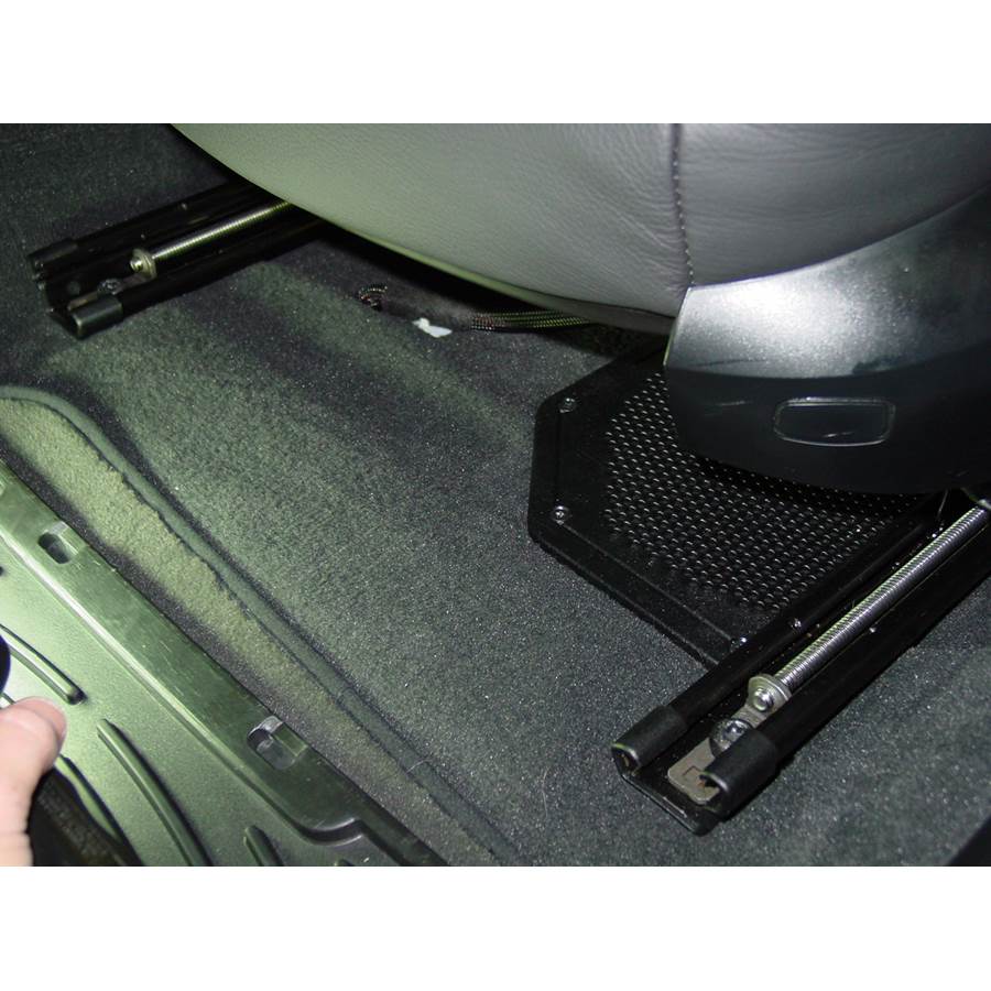 2010 BMW M3 Under front seat speaker location