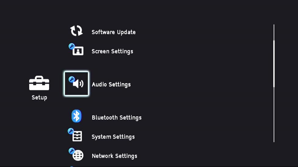 Setup menu