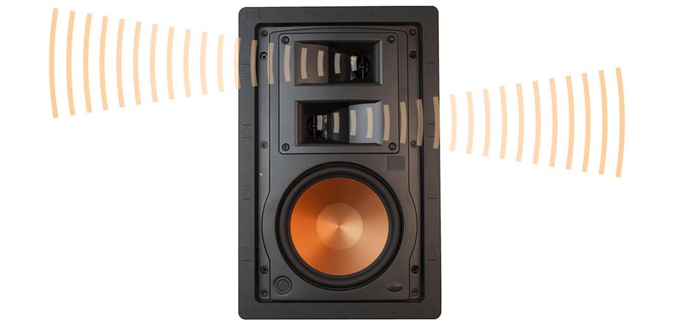 Image of a speaker with off-axis tweeters.