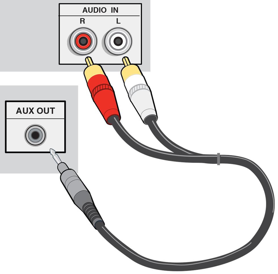 50' dual rca cable with red and white stereo audio 