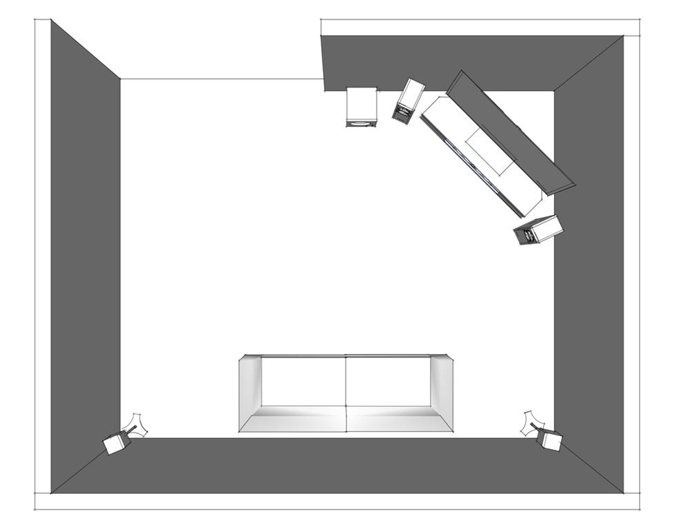 home theater speaker placement odd shaped room