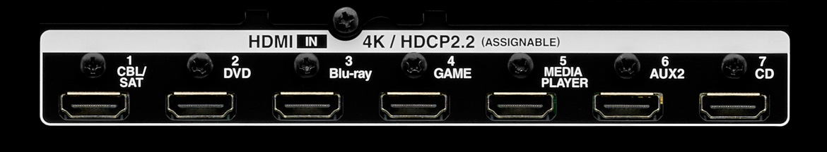 HDMI connections with HDCP 2.2 and 4K capability