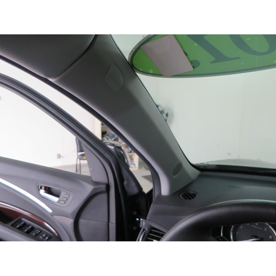 2017 Acura MDX Front pillar speaker location