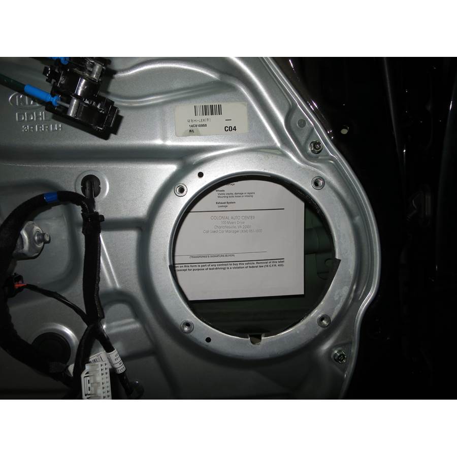 2015 Kia Cadenza Rear door woofer removed