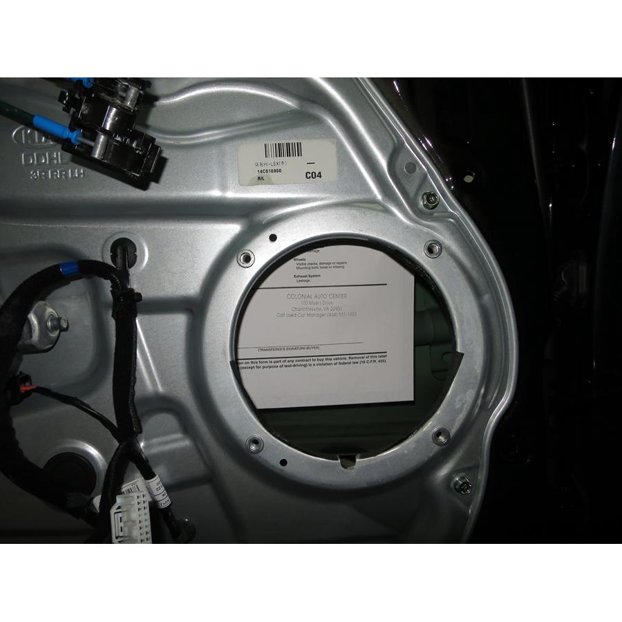 2016 Kia Cadenza Rear door woofer removed