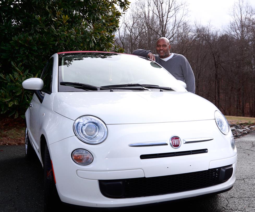 Nick and his 2013 Fiat 500 convertible