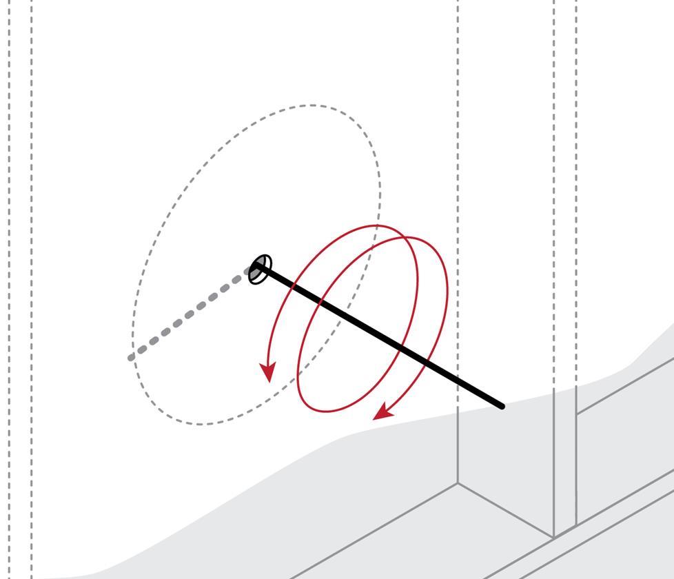 Illustration of pilot hole being tested.