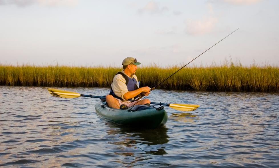 Man fishing from his kayak
