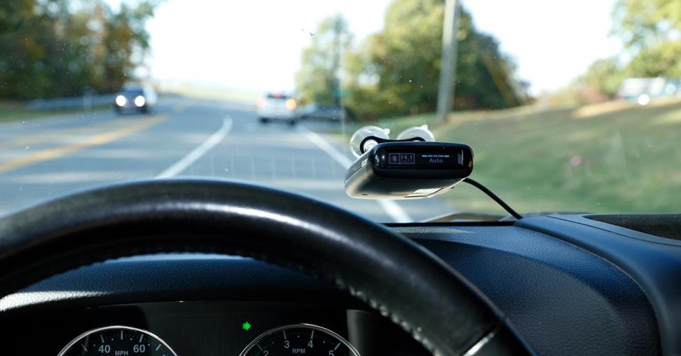 Radar detector in windshield