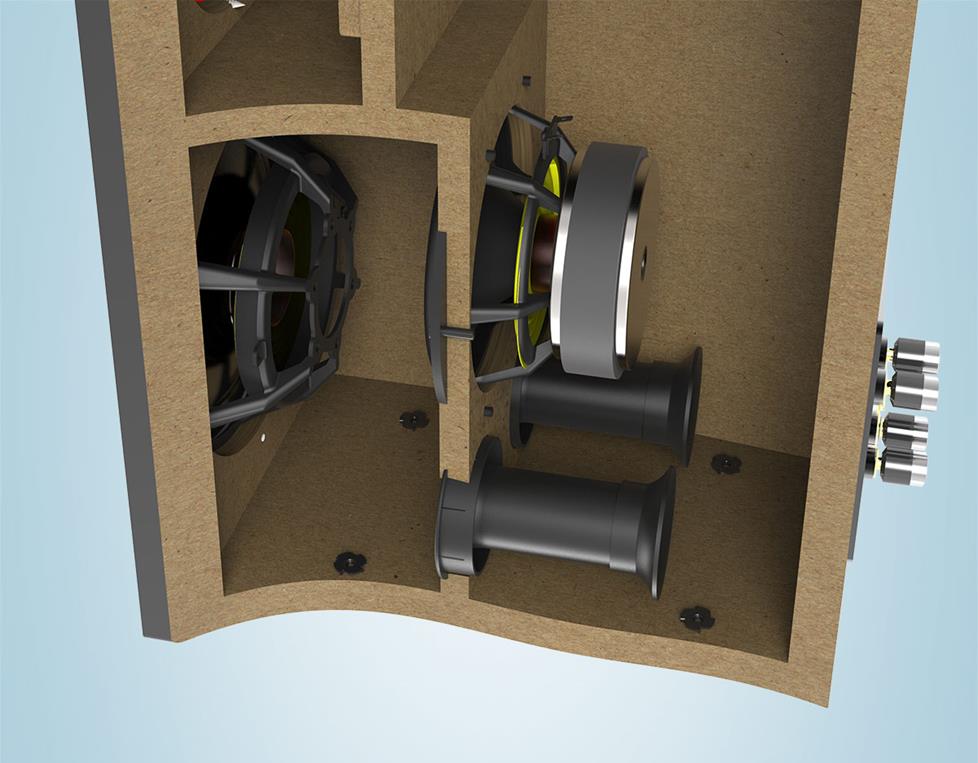 cutaway view of Adante speaker cavity