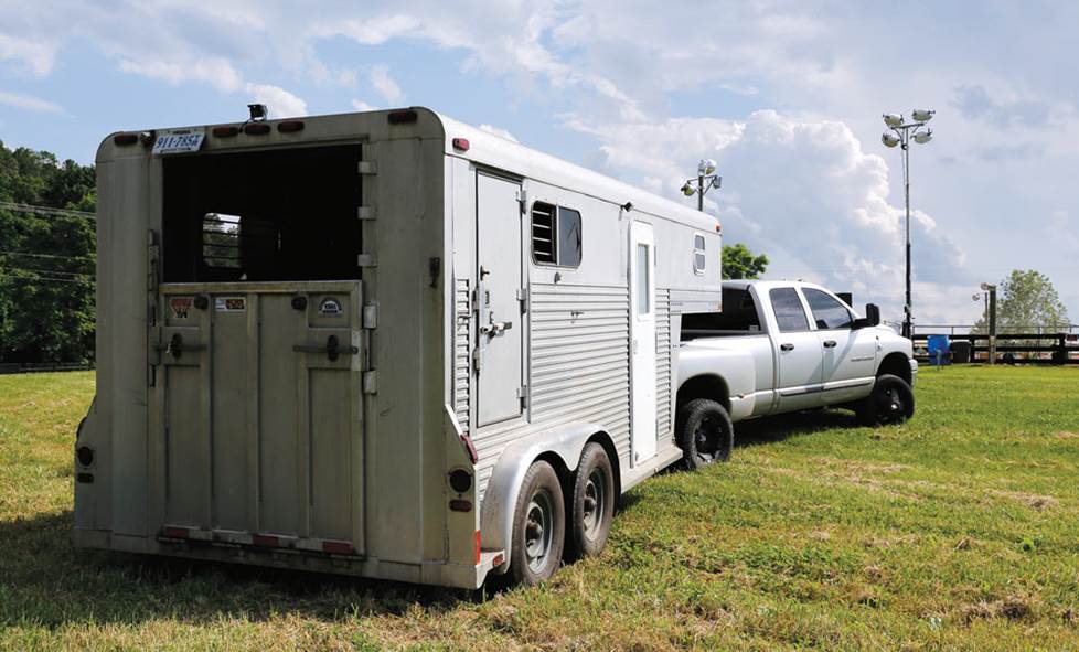 Horse trailer backup camera system