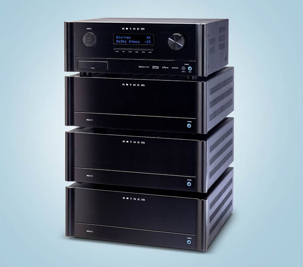 stack of Anthem Audio home theater components