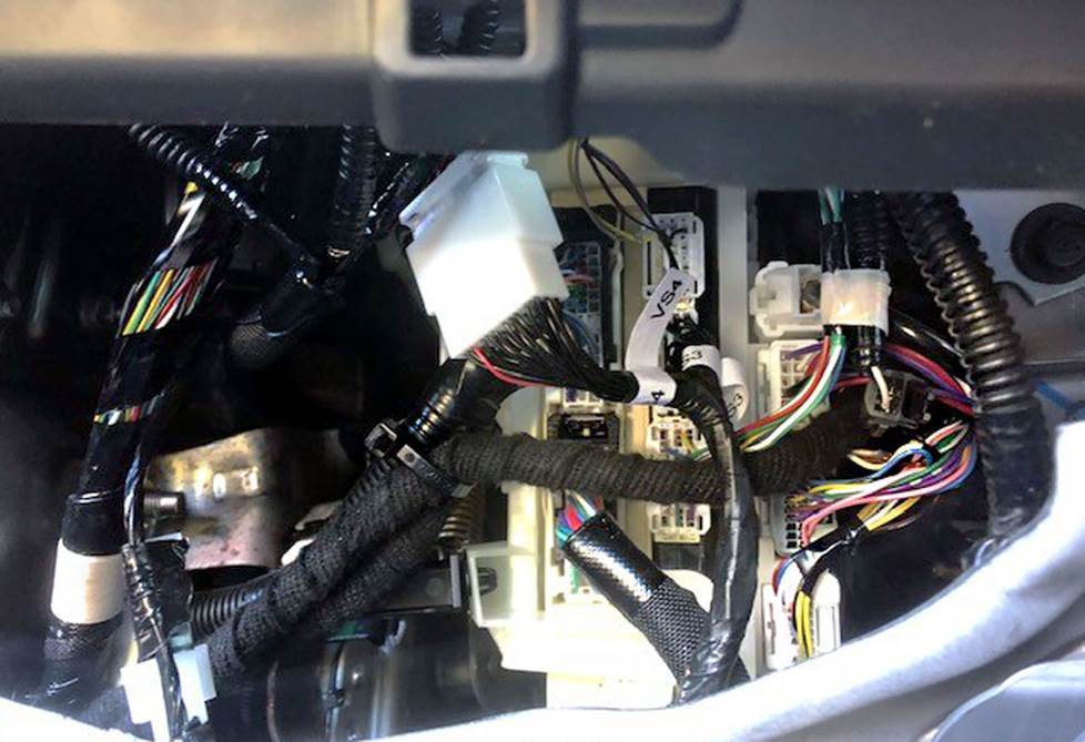 T-harness installed in car.