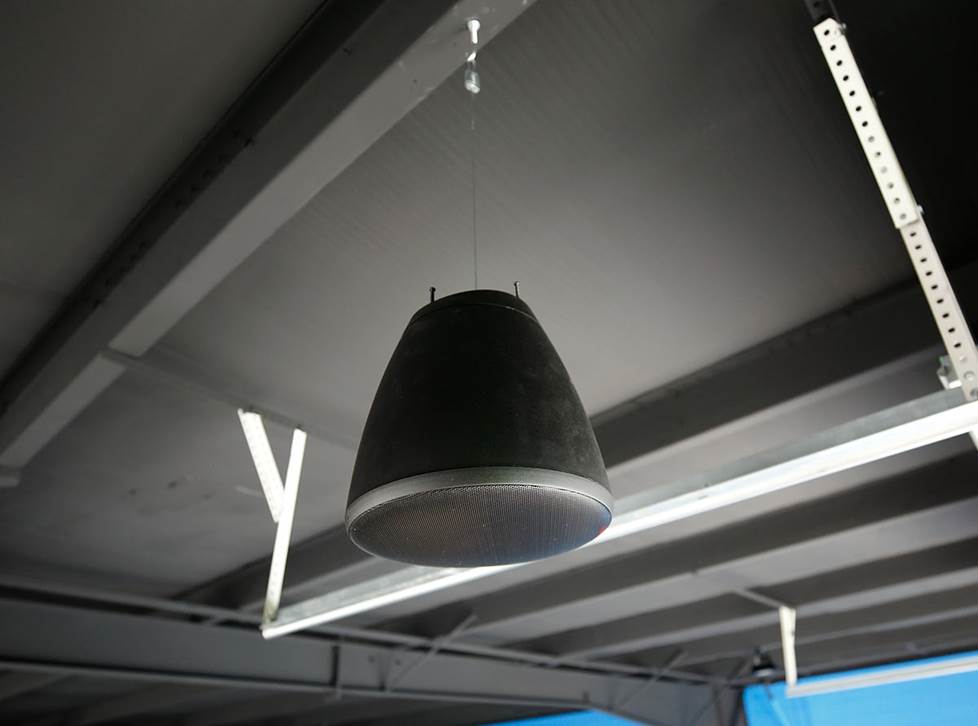 pendant speaker hanging from ceiling