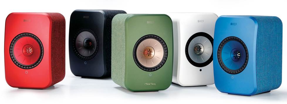 KEF speakers in all colors.