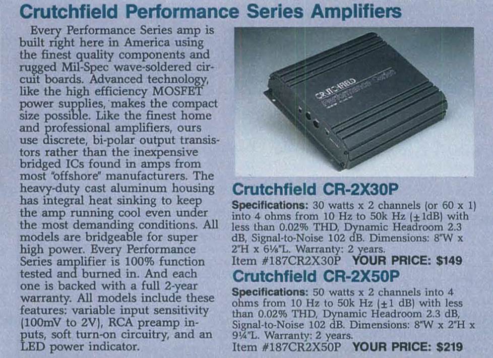 Crutchfield amps, circa 1991