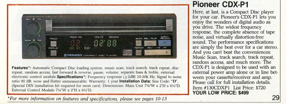 Pioneer CDX-P1 CD receiver