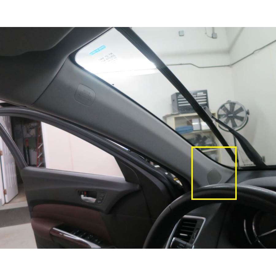 2015 Acura TLX Front pillar speaker location