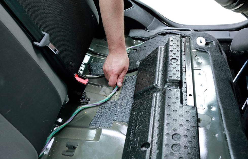 Wiring inside the car