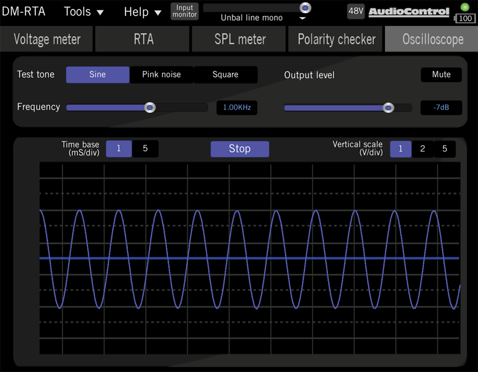 AudioControl oscilloscope app