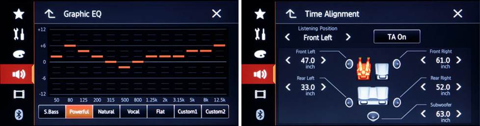 EQ and TimeAlignment displays