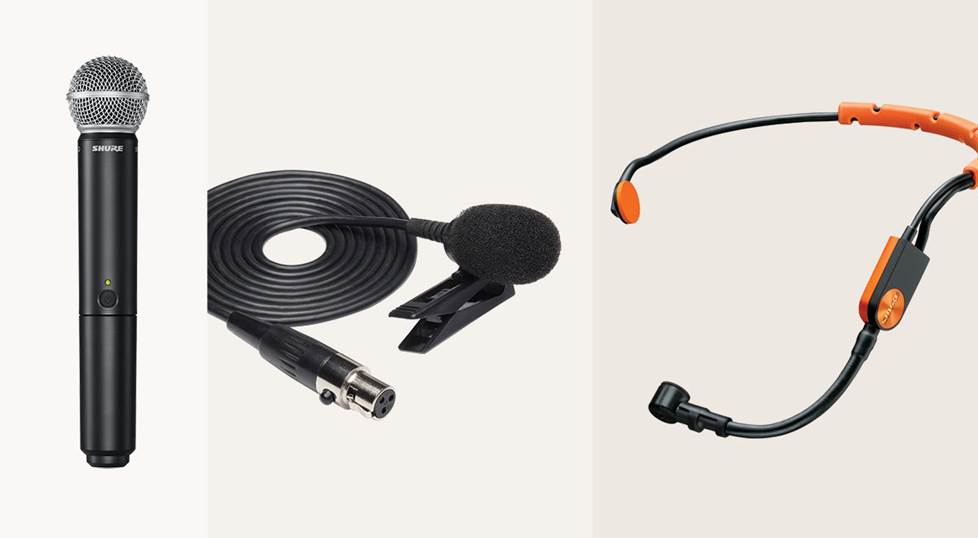 3 styles of wireless microphones