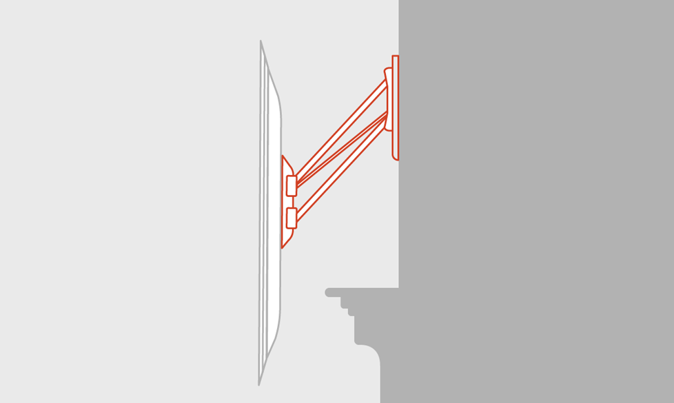 Fireplace mount illustration.