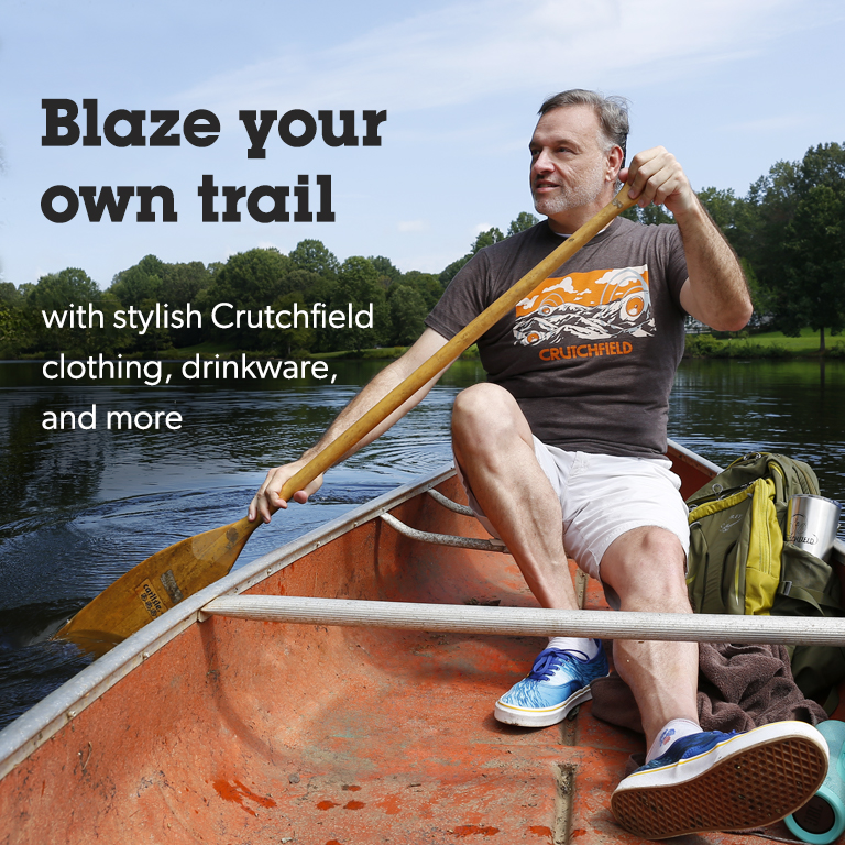 Check out stylish Crutchfield clothing, drinkware, and more.