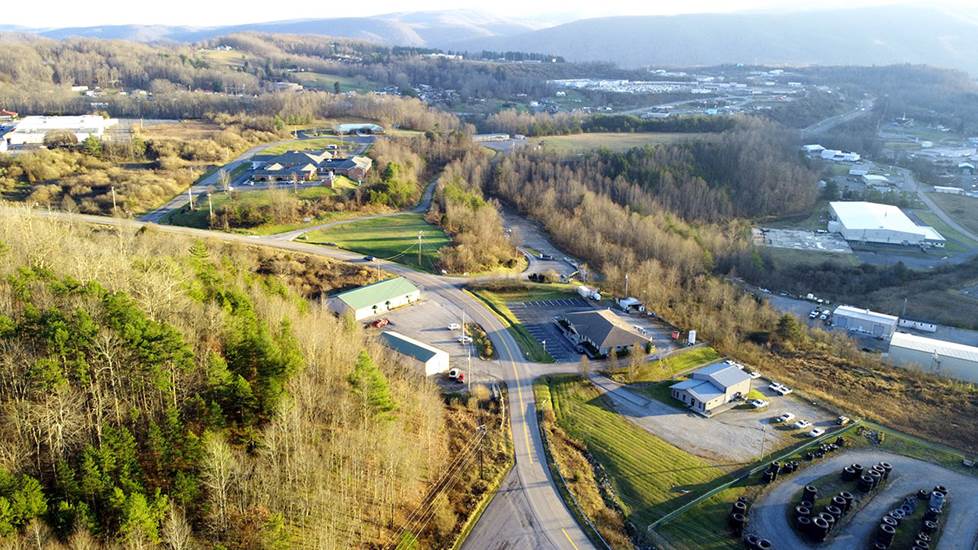 Drone photo high above the landscape