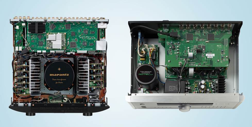 internal circuitry of two amplifiers