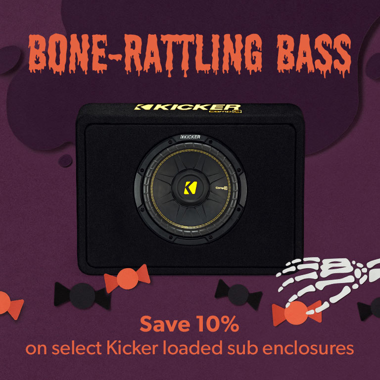 Save 10% on select Kicker loaded subwoofer enclosures