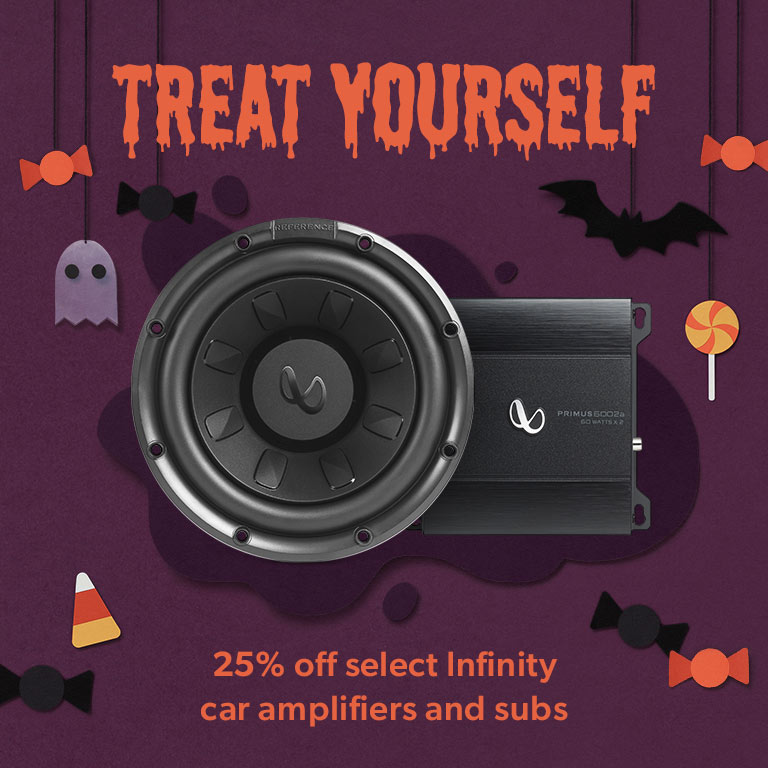 Save up to 25% on select Infinity amps and subs