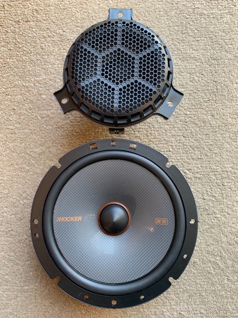 KICKER Speakers 6.75 Inch For Jeep Wrangler 2007-2017 Upgrade Kit - Pair Of KS Series With Adapters And Harness, Coaxial 6 3/4 Car Audio Front Dash Or Rear Overhead Speaker KSC670, 51KSC6704