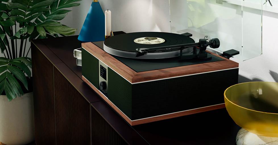 Andover Audio Model-One Turntable Music System Turntable with built-in speakers and Bluetooth