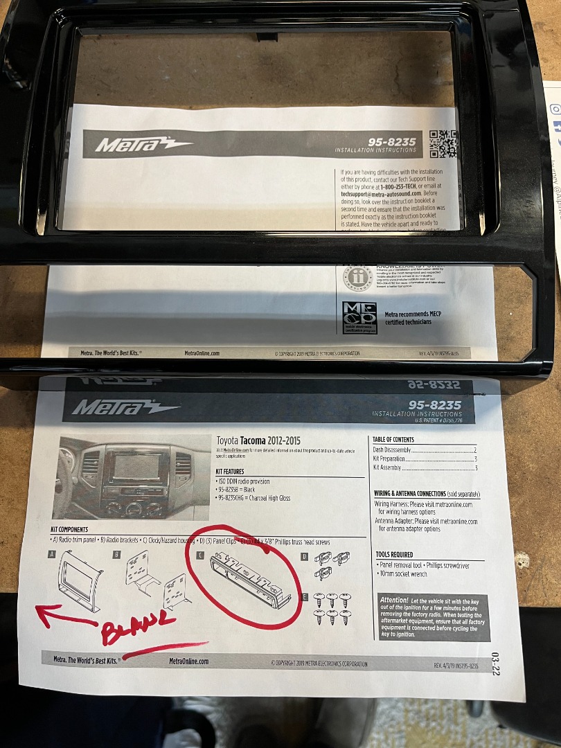 Customer Reviews: Metra 95-8235 Dash Kit (Gloss Charcoal) Fits select ...