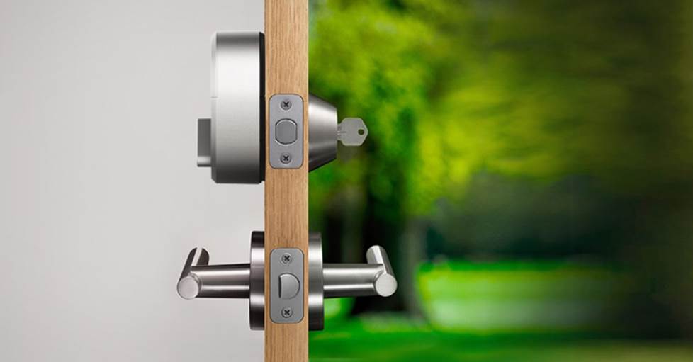 smart lock on open door