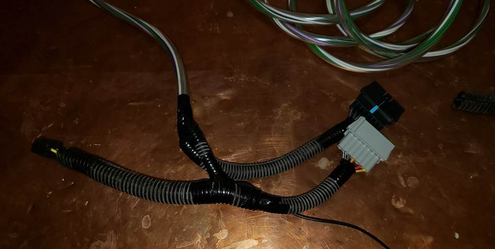 Stereo wiring harness professionally wrapped