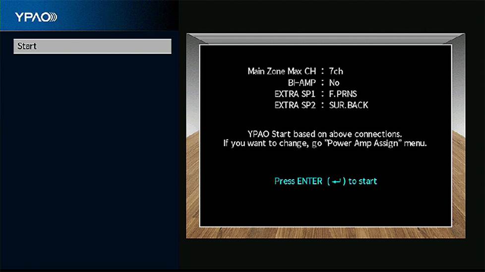 YPAO on screen display