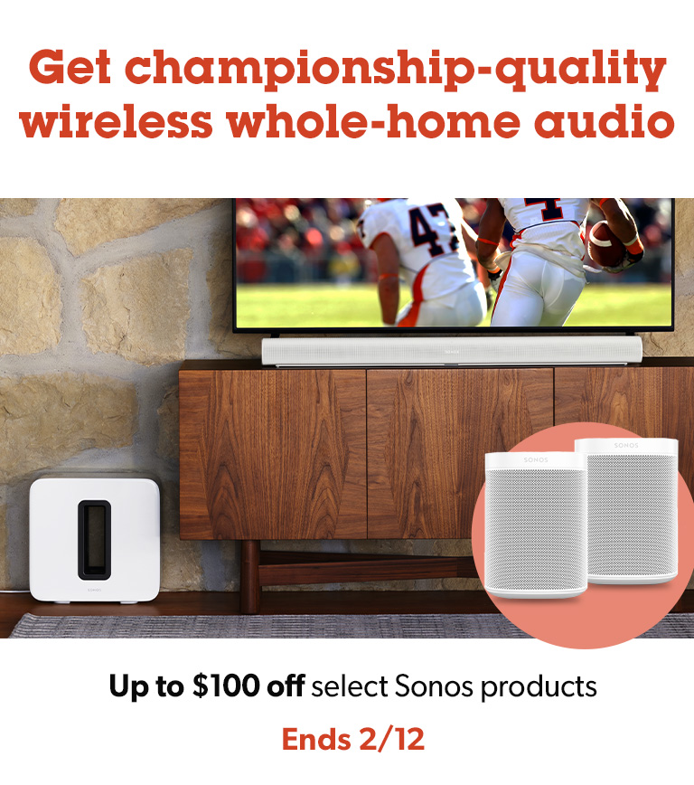 Save up to $100 on select Sonos speakers and subs