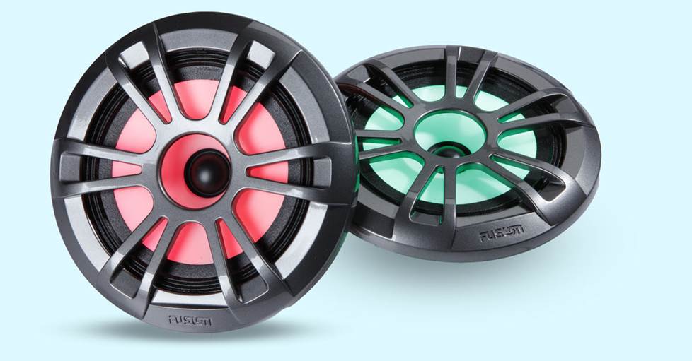 Fusion ELF651SPG shallow mount marine speakers