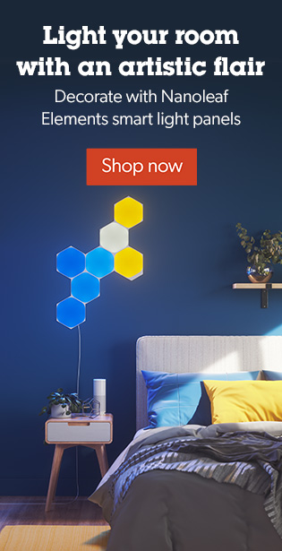 Light your room with an artistic flair. Decorate with Nanoleaf Elements smart light panels.