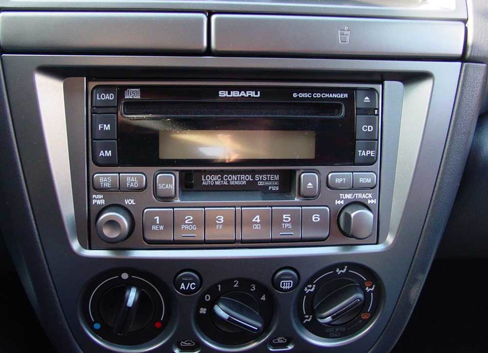 Factory radio in the Subaru WRX