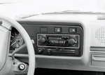 Vintage photo of stereo installed into car dash