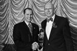 Bill Crutchfield holding Electronics Hall of Fame award
