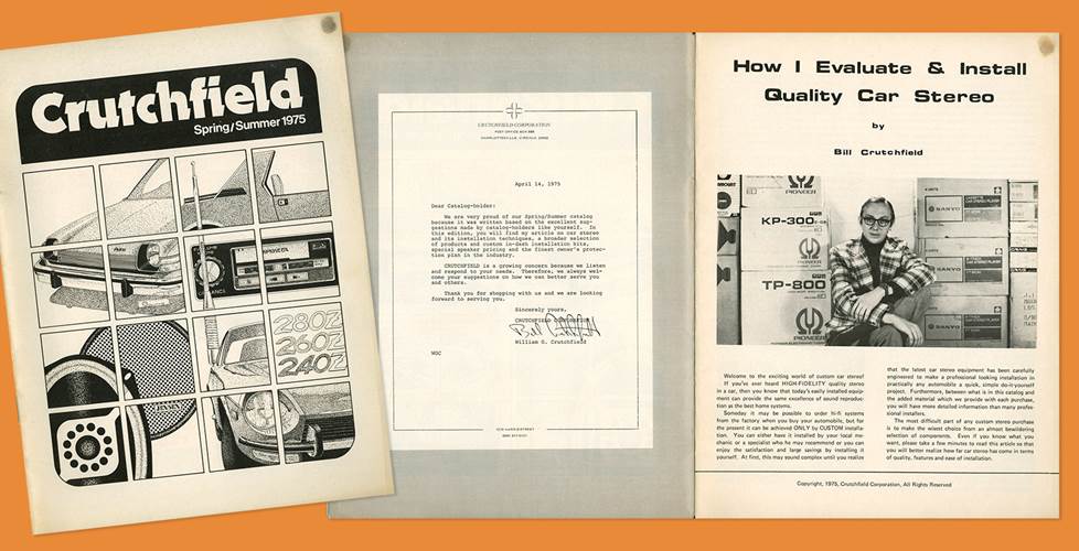 Scans of Spring 1975 catalog with illustrated cover and editorial content